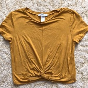 Mustard yellow Gaze crop top
